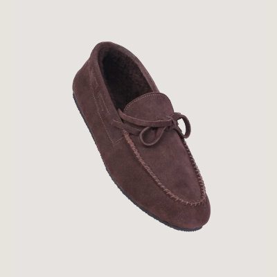 Mocassino Merino con Pelliccia Marrone