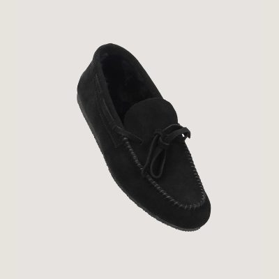 Mocassino Merino con Pelliccia Nero