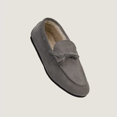Mocassino Merino con Pelliccia Grigio